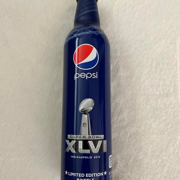 Set of 2 Limited Edition Colts Super Bowl XLV1 Aluminum Pepsi Bottles - Picture 2 of 11